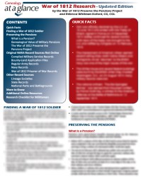 Genealogy at a Glance: War of 1812 Research. Updated Edition