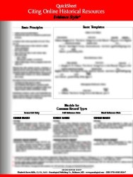 QuickSheet: Citing Online Historical Resources Evidence Style. Second Edition