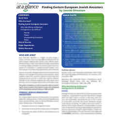 Genealogy at a Glance: Finding Eastern European Jewish Ancestors