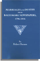 Marriages and Deaths from Baltimore Newspapers, 1796-1816