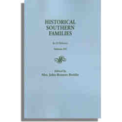 Historical Southern Families. Volume XX