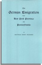 The German Emigration from New York Province into Pennsylvania